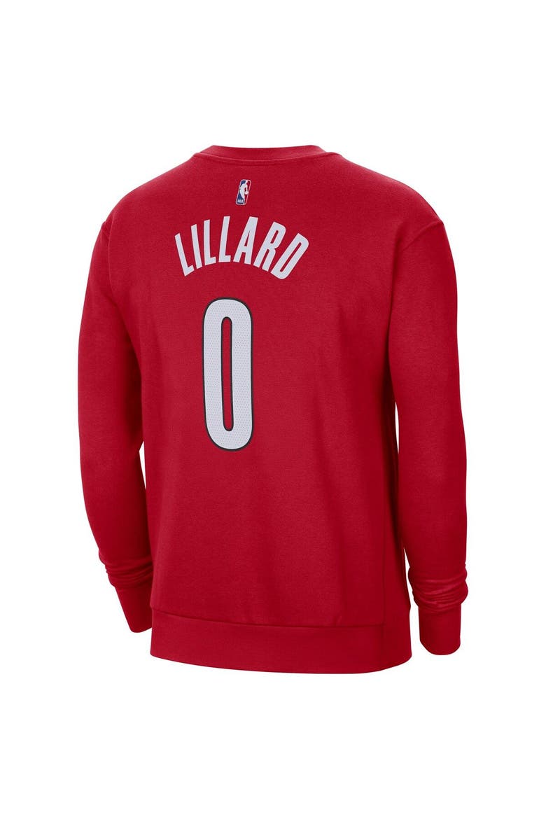 Men's Jordan Brand Damian Lillard Red Portland Trail Blazers Statement Name & Number Pullover Sweatshirt, Alternate, color, Red
