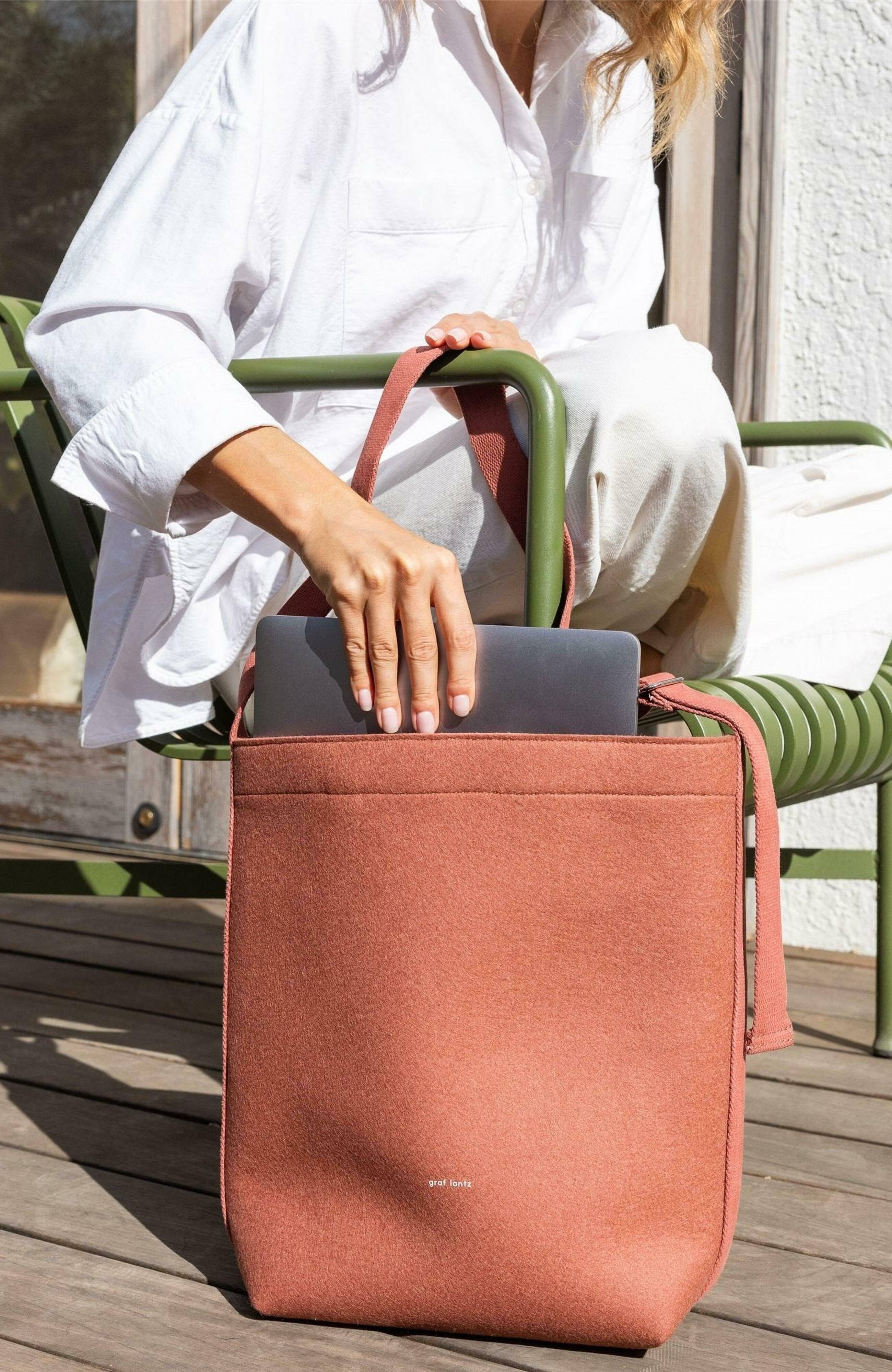 Graf Lantz Campus Merino Wool Tote, Alternate, color, Terracotta