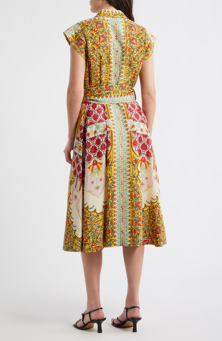 Elie Tahari Fran Baroque Print Tie Waist Shirtdress, Alternate, color, Baroque Print