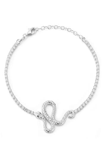 Sphera Milano Snake Charm Cz Bracelet In Metallic