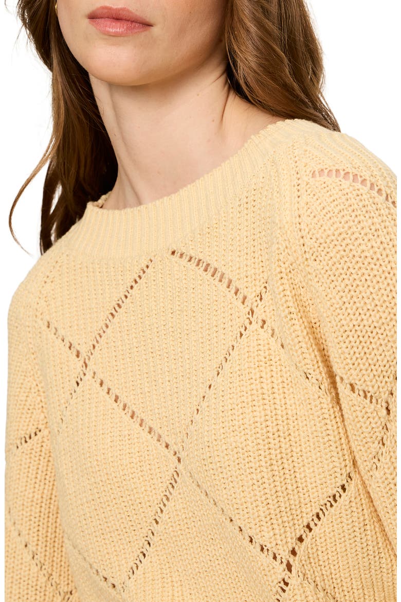 Diamond Stitch Sweater, Alternate, color, LIGHT GOLDIE YELLOW