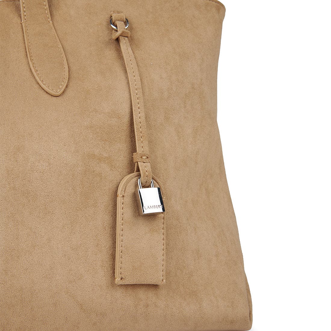 Britney - Vegan Suede Tote Bag, Alternate, color, Beige