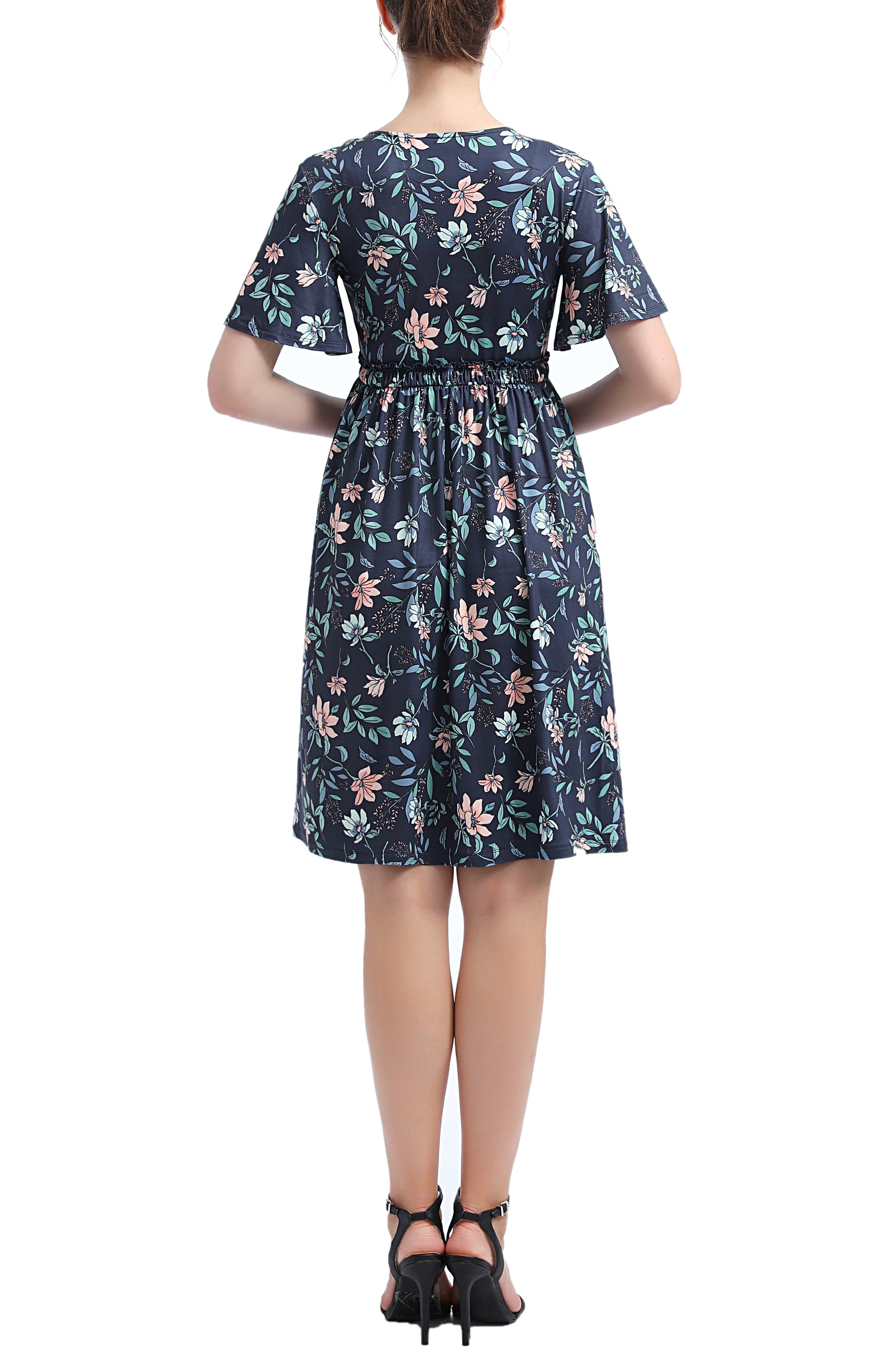 Kimi and Kai Everly Floral Fit & Flare Maternity/Nursing Dress (Women ...