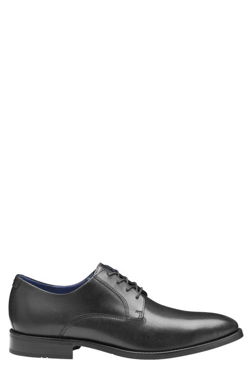 Johnston & Murphy Landry Plain Toe Derby In Black Full Grain