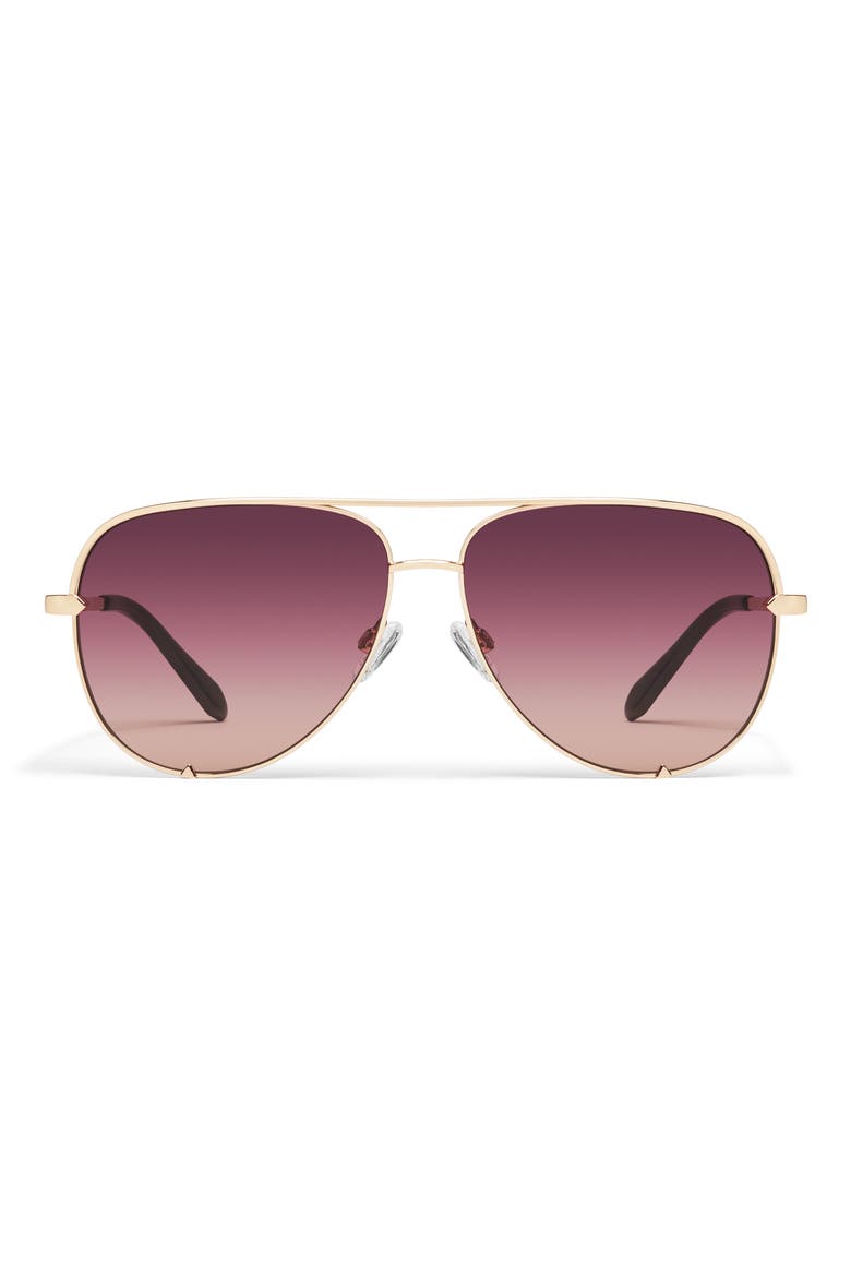High Key 64mm Extra Large Aviator Sunglasses, Main, color, GOLD/ IRIS DOE