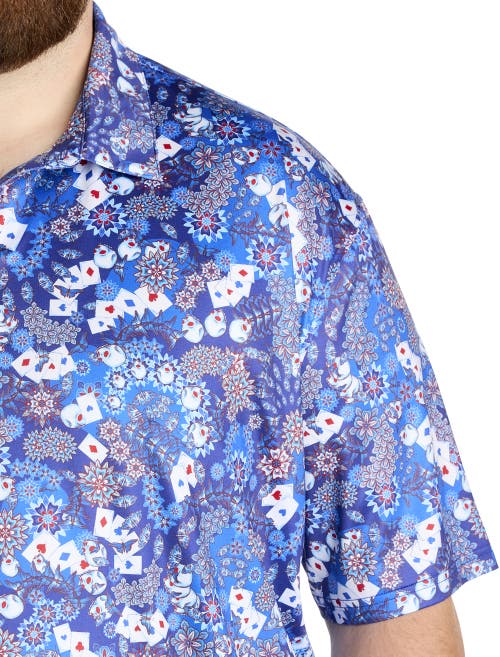Robert Graham Men's Ace Of Skulls Knit Polo Shirt In Blue