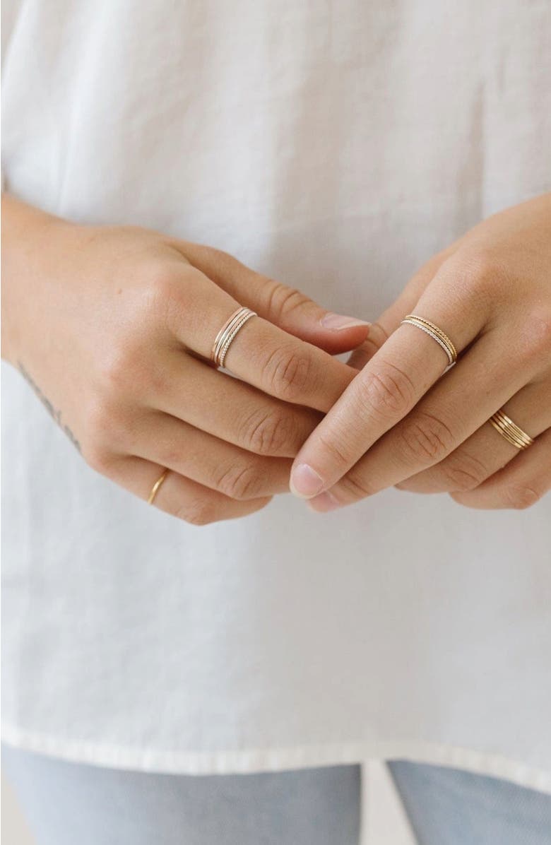 MADE BY MARY Round Stacking Ring, Alternate, color, Gold Filled