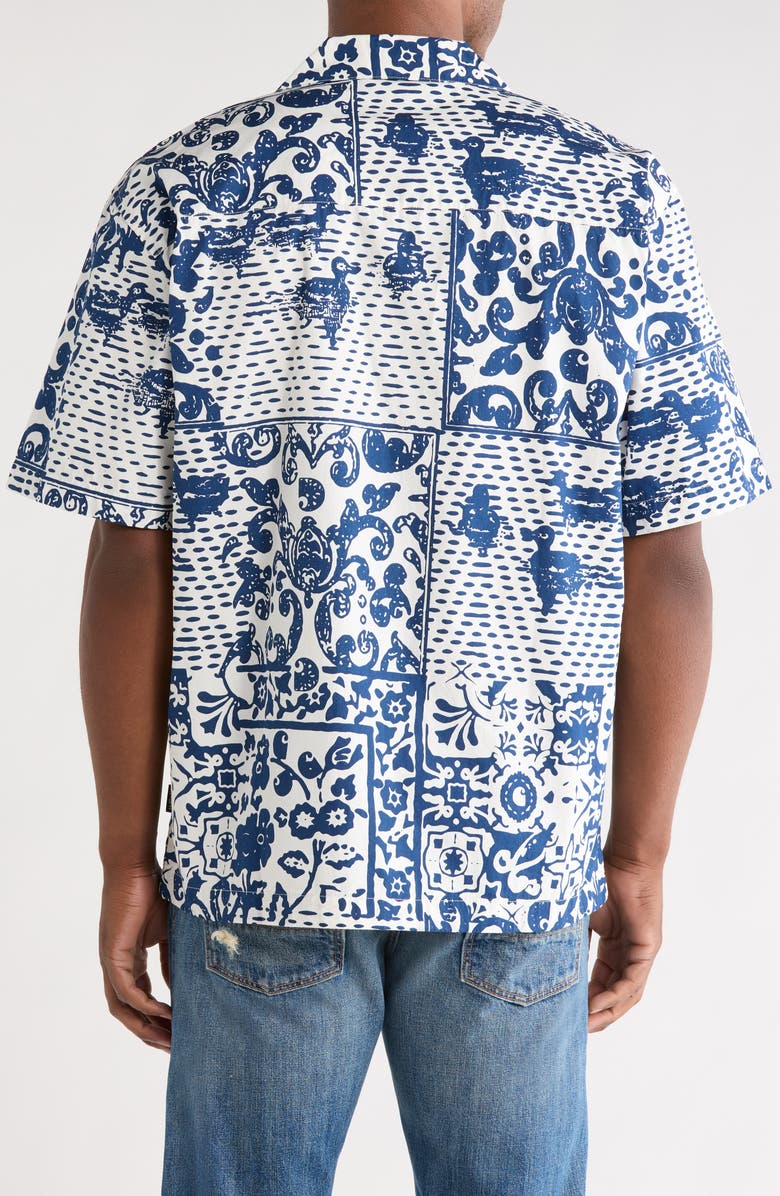 Carhartt Work In Progress Vestige Print Cotton Poplin Bowling Shirt, Main, color, Vestige, Wax