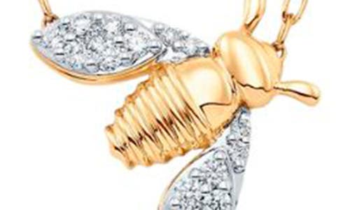 Sara Weinstock Queen Bee Pendant Necklace In Yellow Gold/diamond