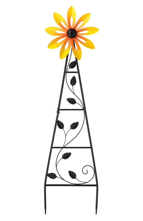 44"H Metal Flower Wind Spinner Yardstake