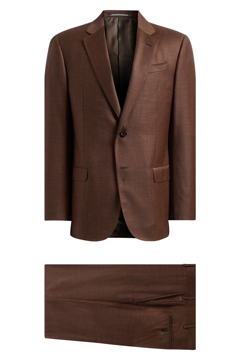 G-Line Brown Mélange Wool Suit, Main, color, RUST/ COPPER