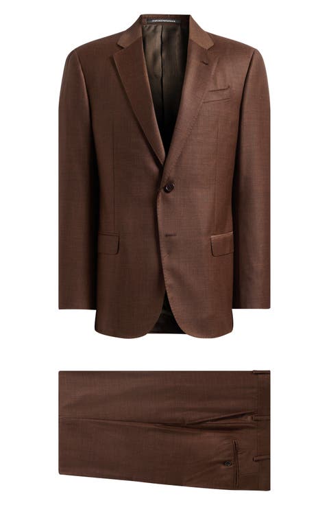G-Line Brown Mélange Wool Suit