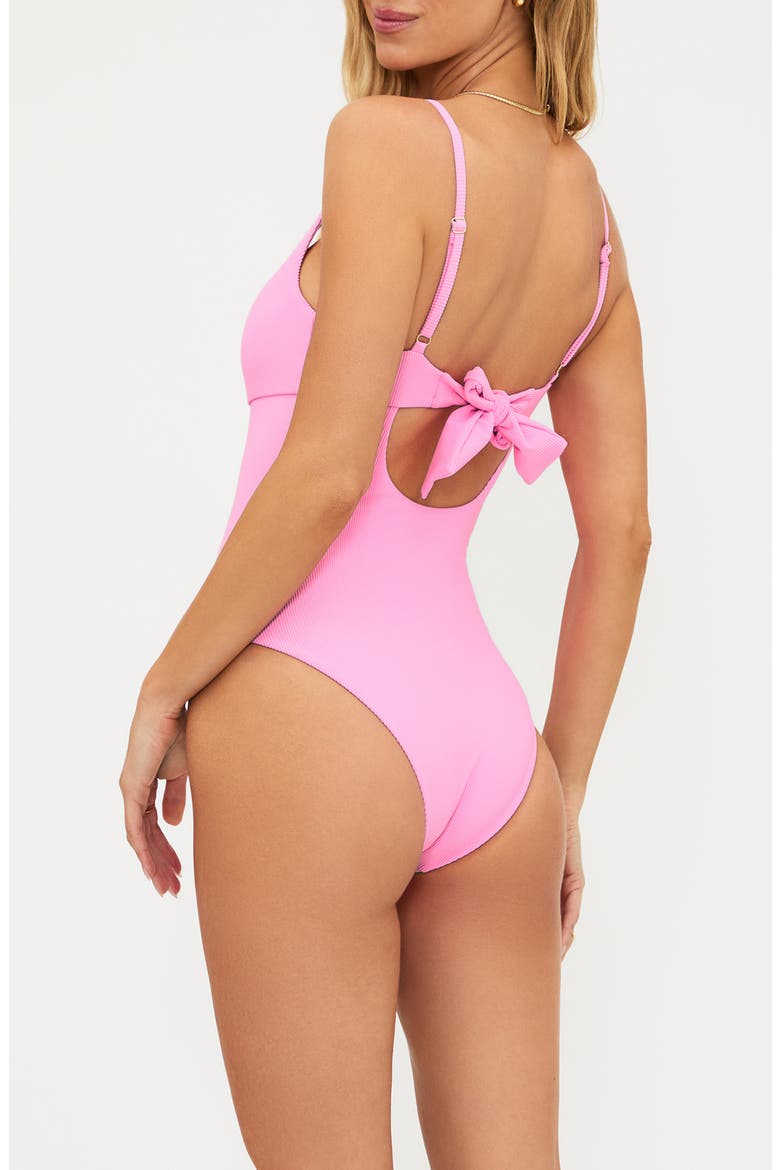 Lindy Cutout One-Piece Swimsuit, Alternate, color, PEAK PINK