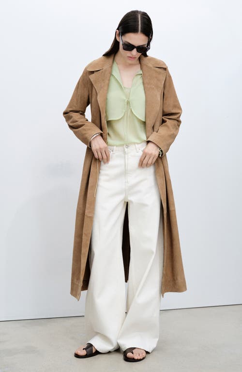 Mango High Waist Barrel Jeans In Off White