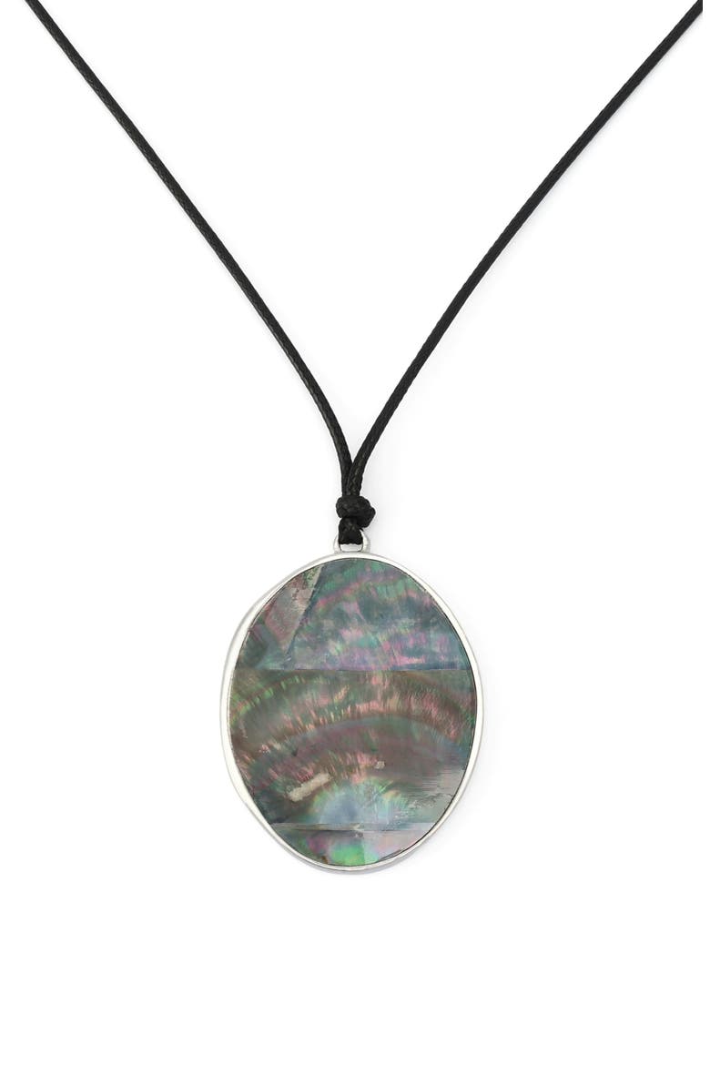 Mother of Pearl Reversible Cord Pendant Necklace, Alternate, color, MOTHER OF PEARL