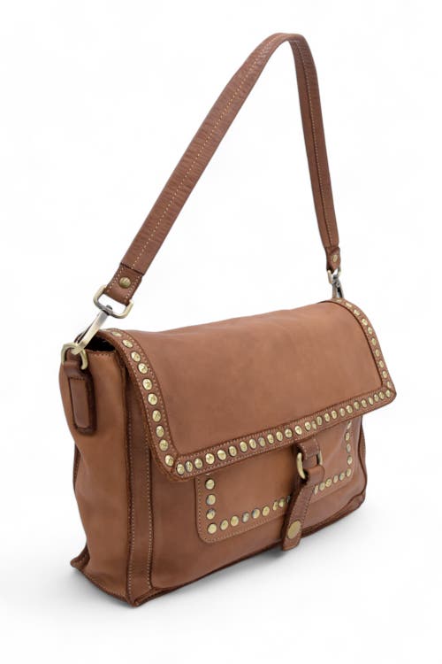 Bolsa Nova Emily Studded Shoulder Bag In Cognac