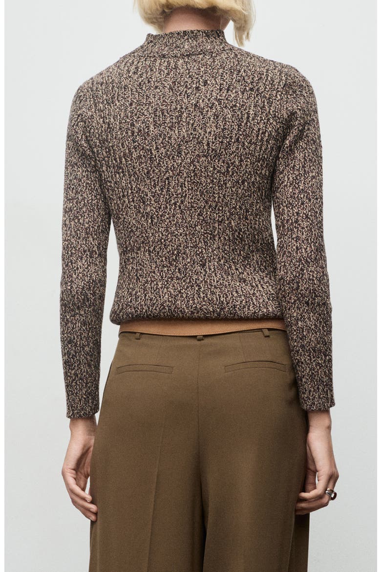 Speckled Perkins Cotton Blend Sweater, Alternate, color, CHOCOLATE