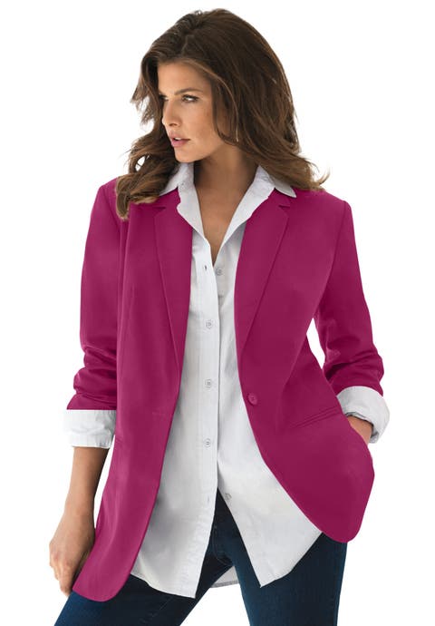 Plus Size Relaxed Boyfriend Blazer (Plus)