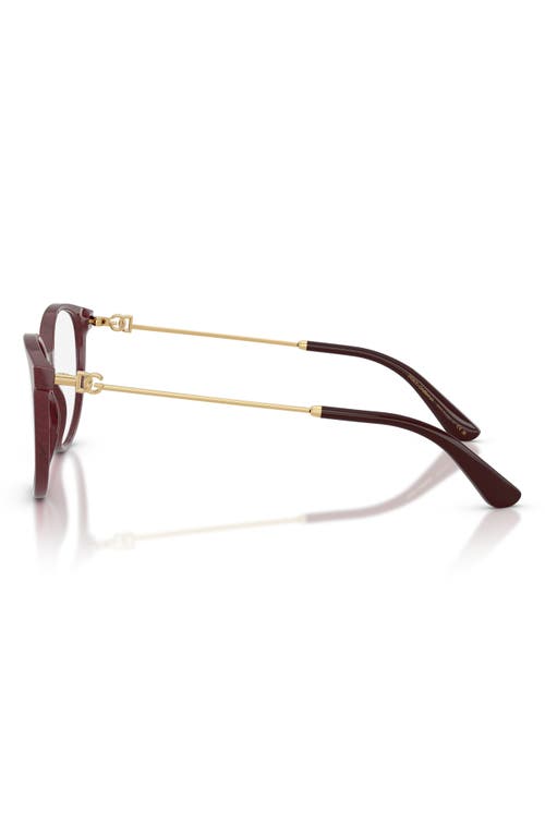 Dolce & Gabbana Dolce&gabbana 54mm Butterfly Optical Glasses In Lace Bordeaux/yellow Gold