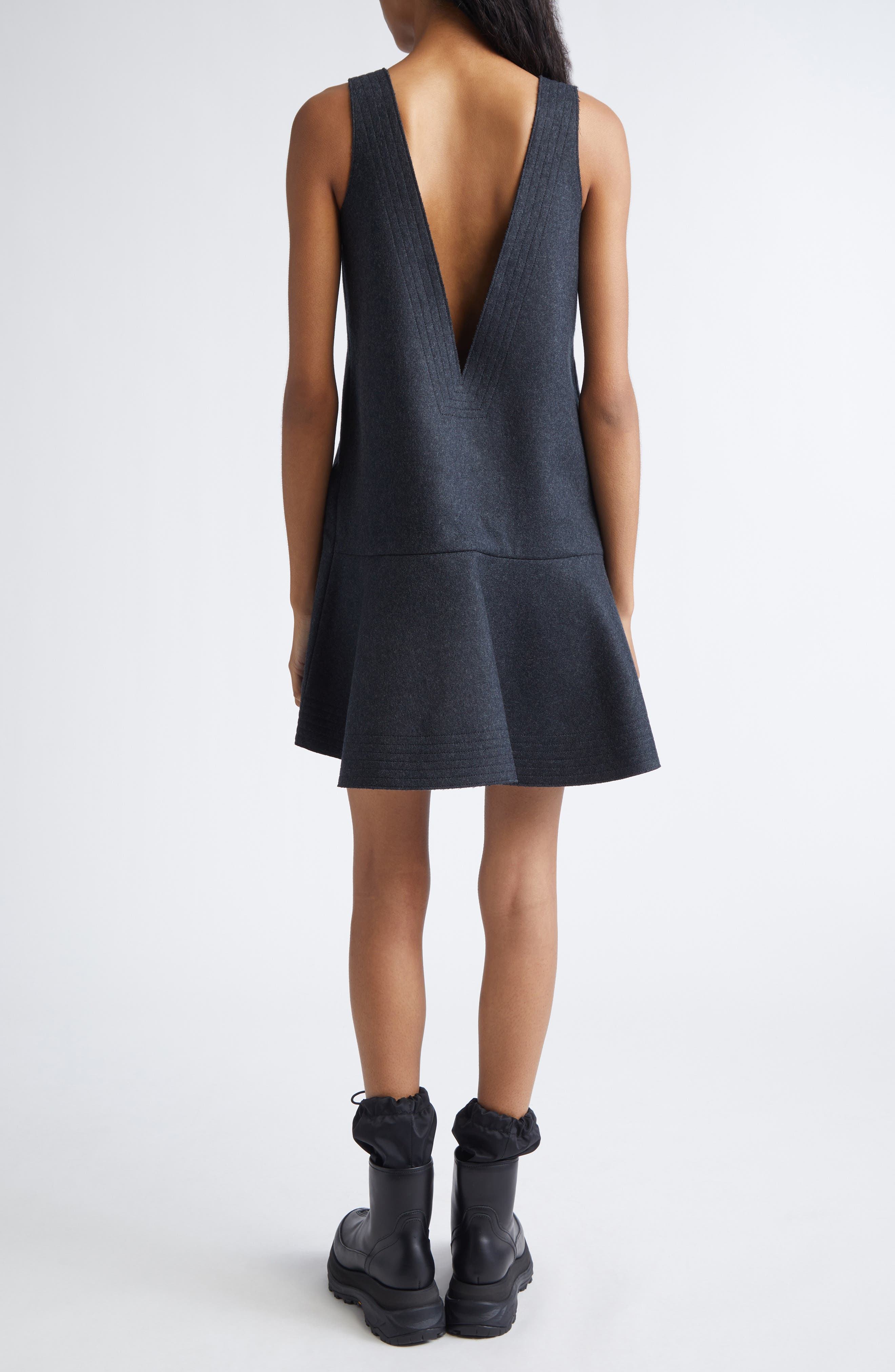 Wool Melton Bustier Minidress - image 2
