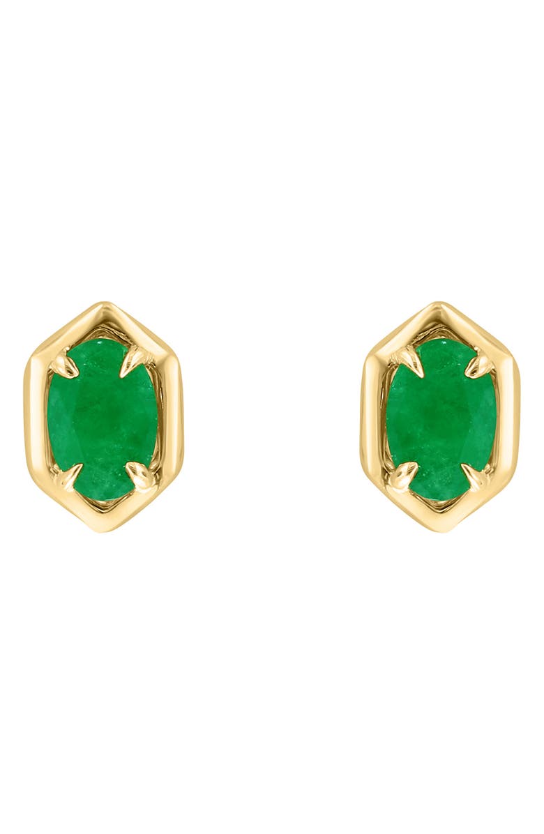 EFFY Oval Emerald Stud Earrings, Alternate, color, Green
