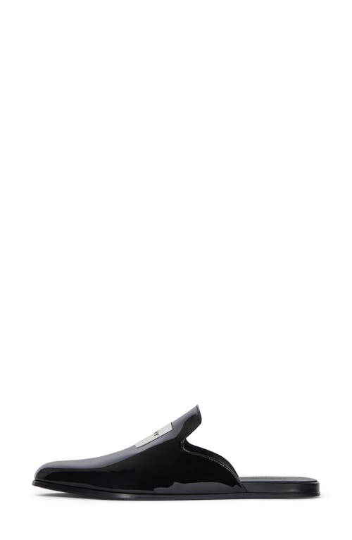 Givenchy Label Flat Mules In Patent Leather In Black