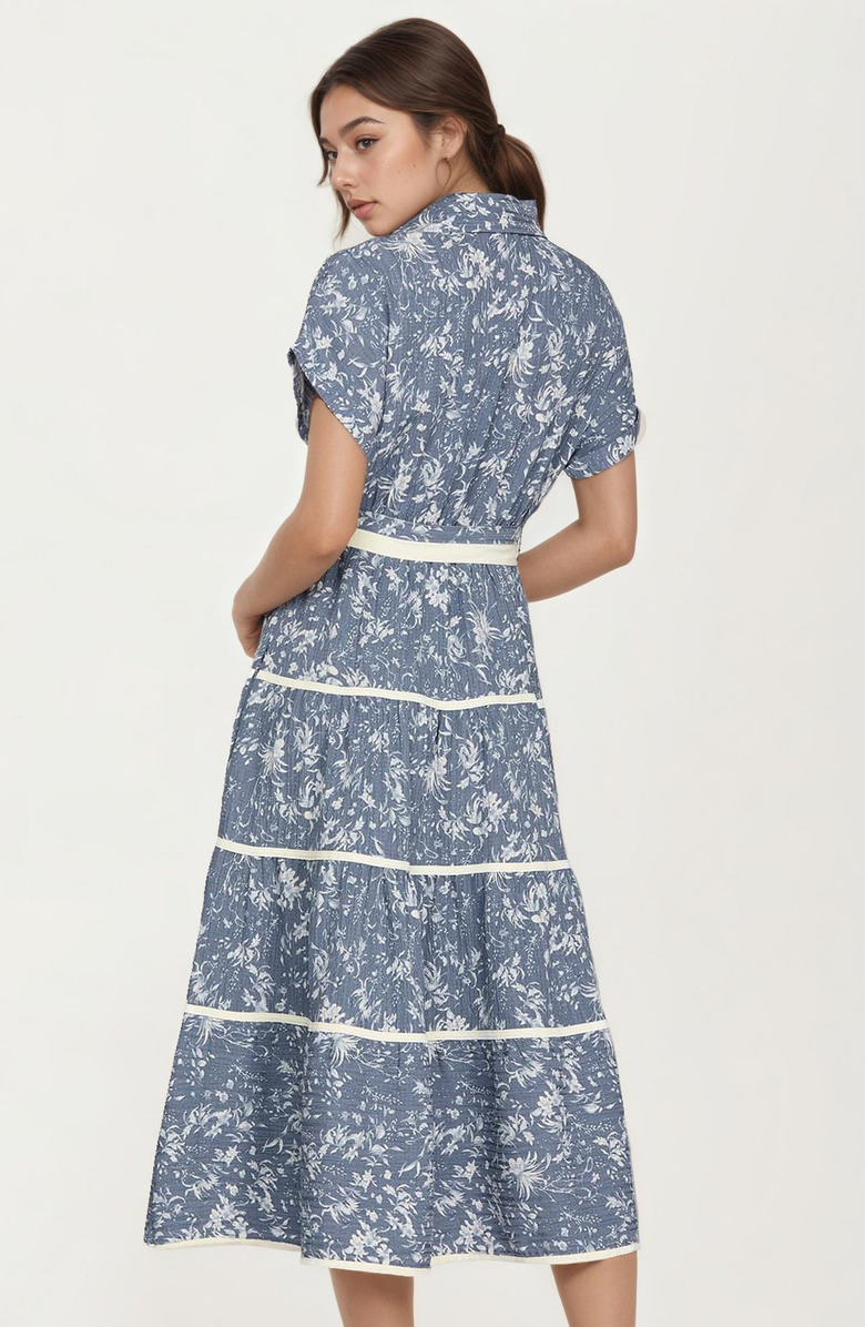 Knit and Lounge Button-Front Tie Waist Midi Dress, Alternate, color, 