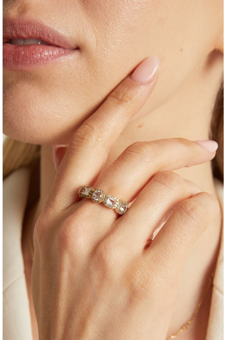 White Sapphire Edwardian Ring, Alternate, color, Yellow