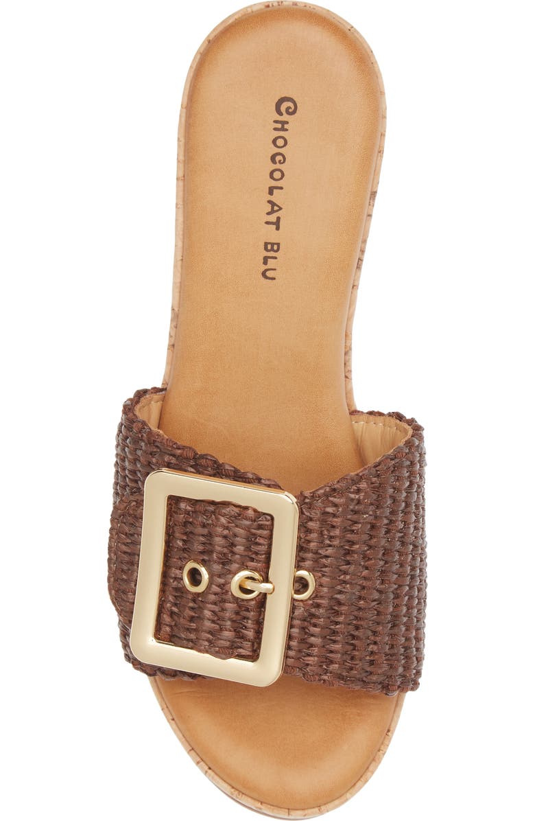Chocolat Blu Gani Platform Slide Sandal, Alternate, color, Brown Raffia