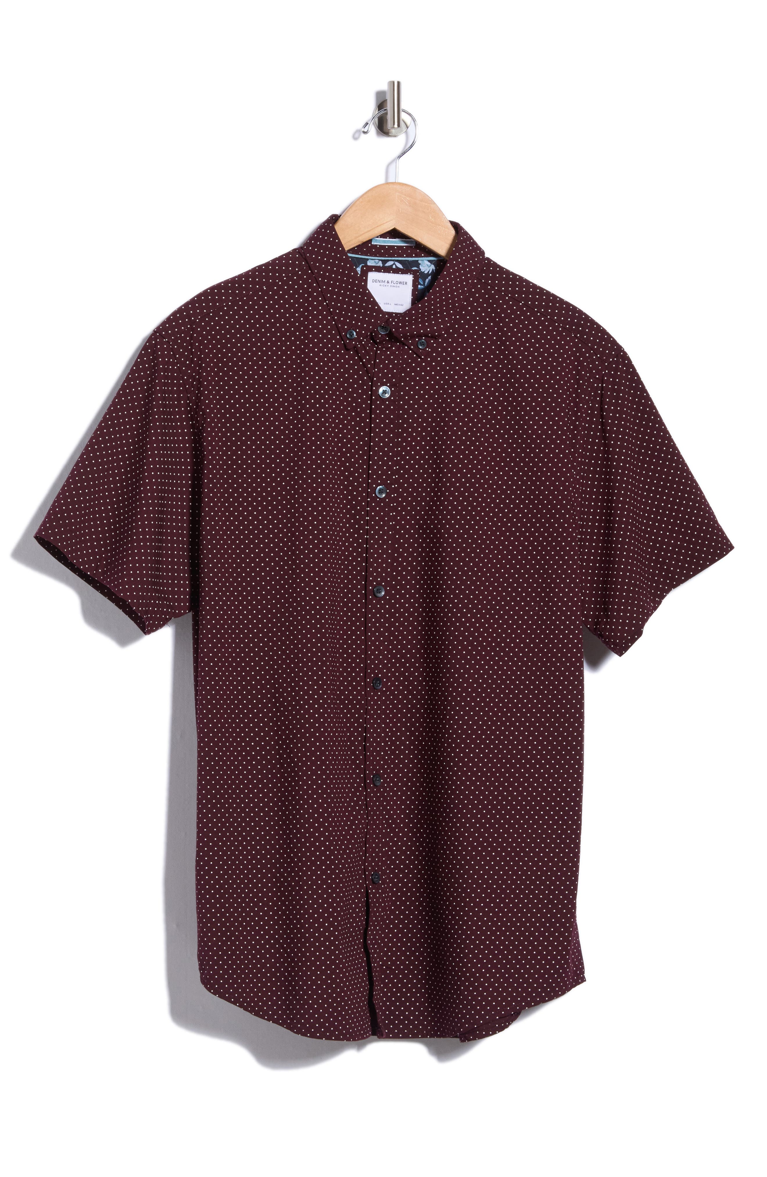 Dot Print Button-Down Shirt