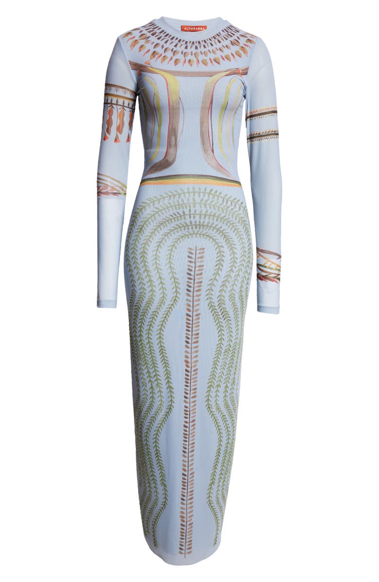 Altuzarra Atalanti Botanical Print Stretch Mesh Dress, Alternate, color, 