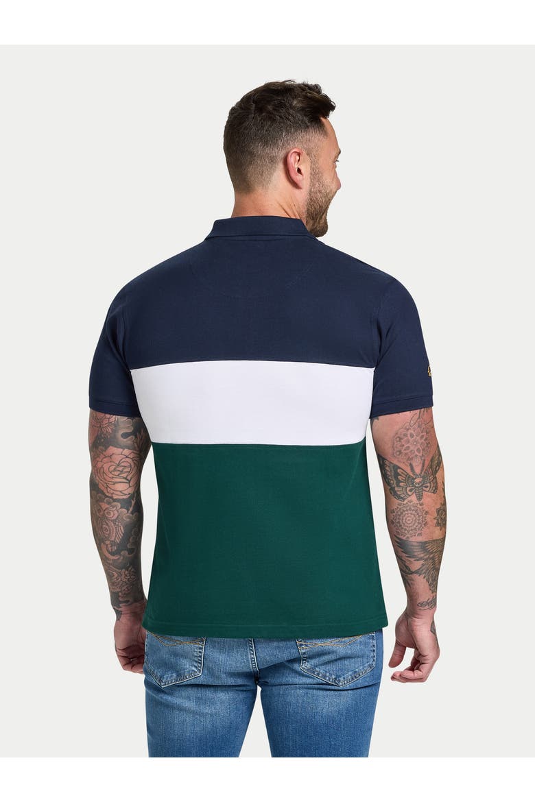 Short Sleeve Cut & Sew Panel Pique Polo, Alternate, color, Forest
