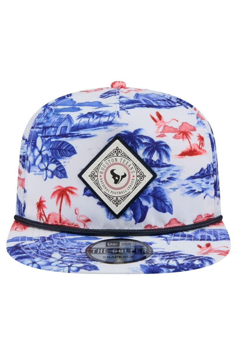 Men's New Era  White Houston Texans Adventure Golfer Snapback Hat, Alternate, color, White