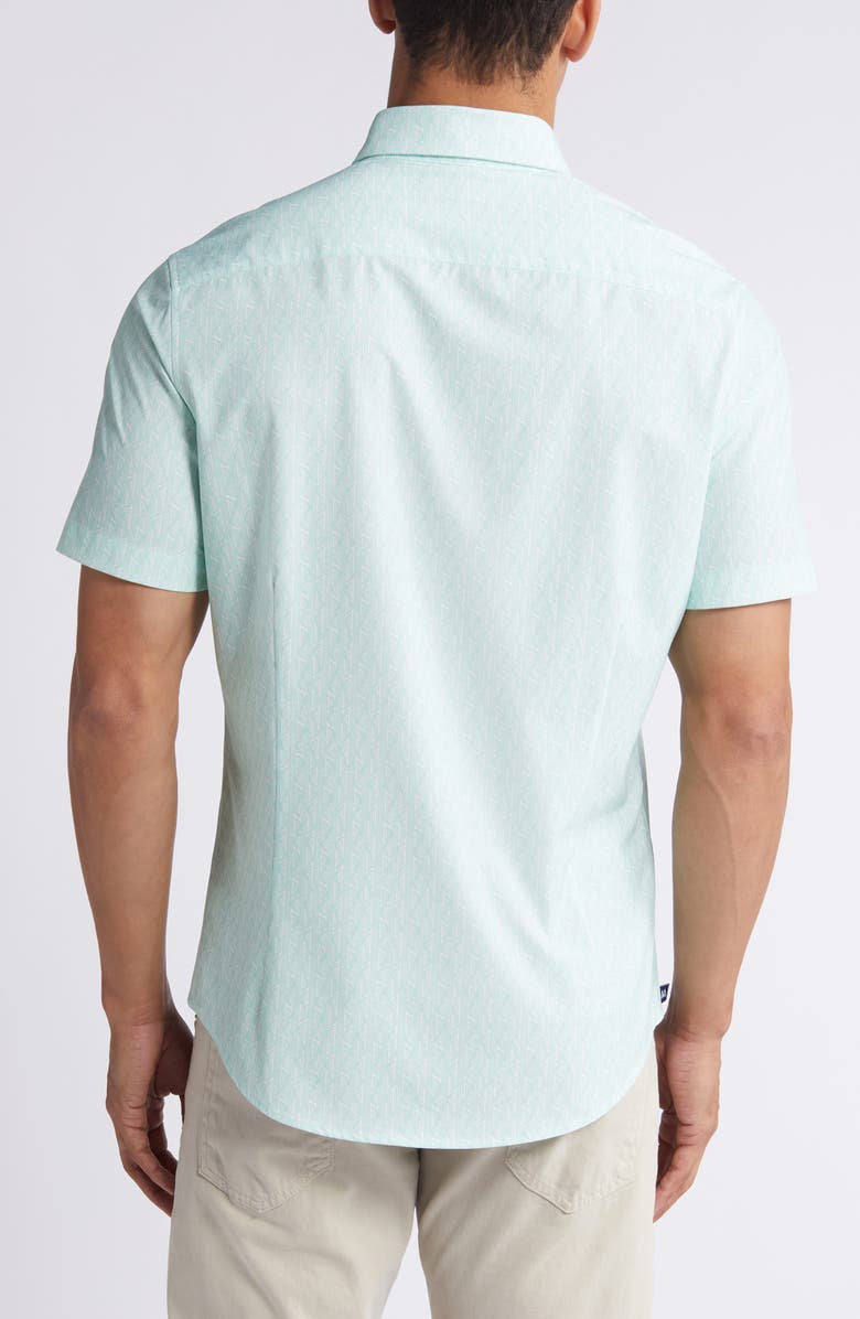 Mizzen+Main Leeward Trim Fit Print Short Sleeve Performance Button-Up Shirt, Alternate, color,