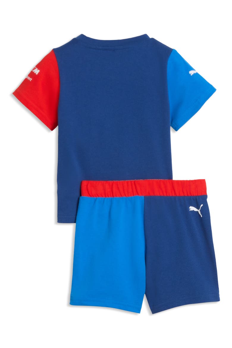 x BMW M Motorsport Kids' Cotton T-Shirt & Shorts Set, Alternate, color, PRO BLUE/ M COLOR