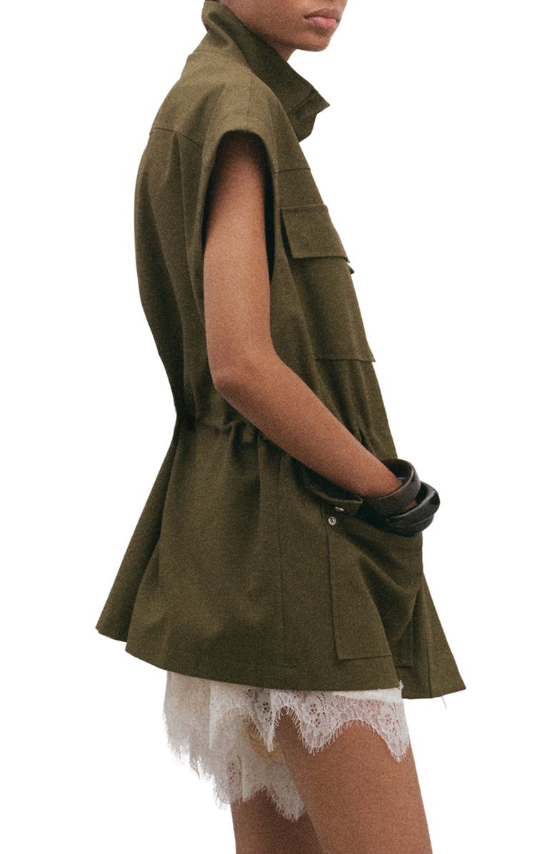 MANGO High Neck Pocket Cotton Vest, Alternate, color, 