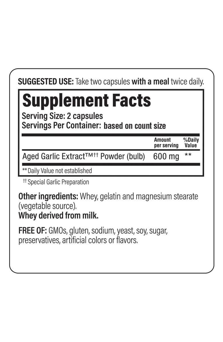 Kyolic Aged Garlic Extract Formula 100, Cardiovascular Health, 100, capsules., Alternate, color, NO COLOR