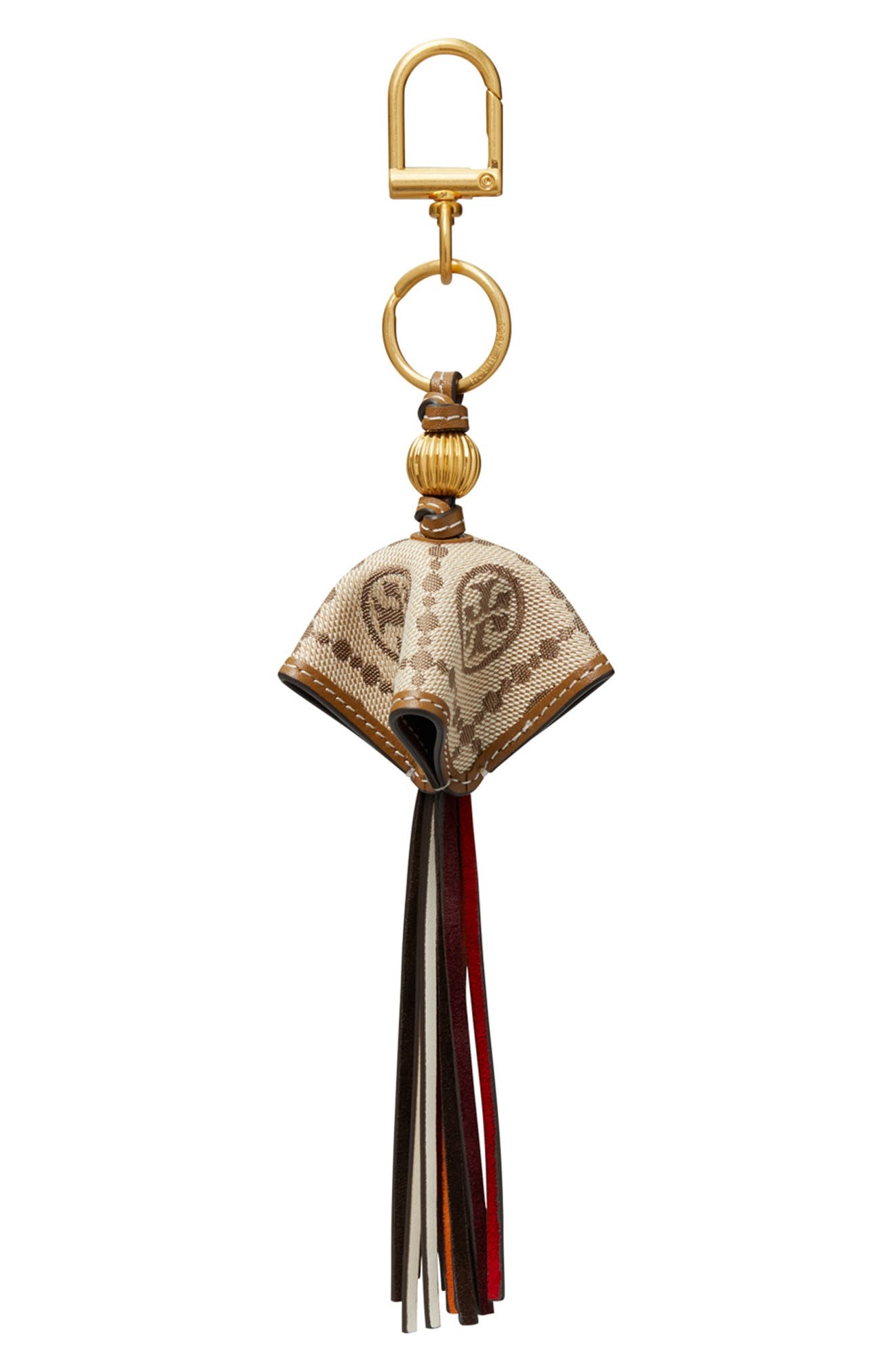 T Monogram Jacquard Key Fob, Main, color, HAZELNUT