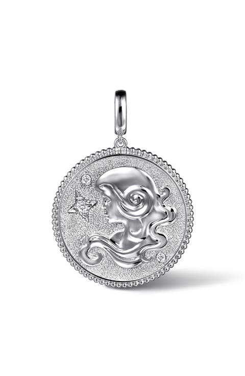 Bujukan Zodiac Sterling Silver & White Sapphire Medallion