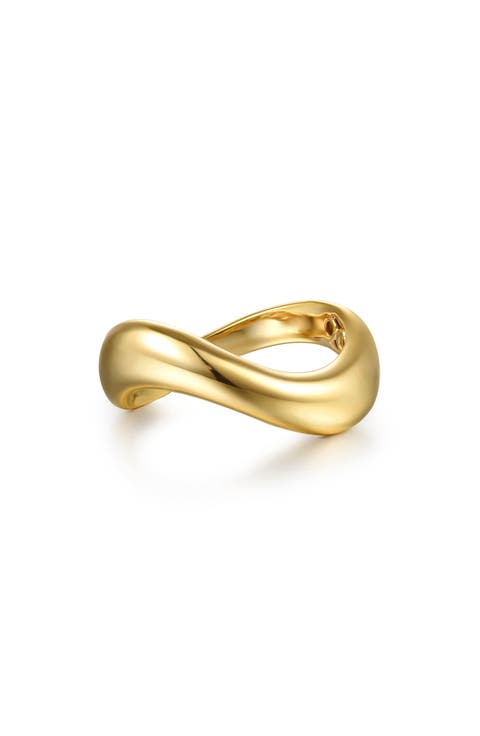 14k Gold Wave Stackable Ring
