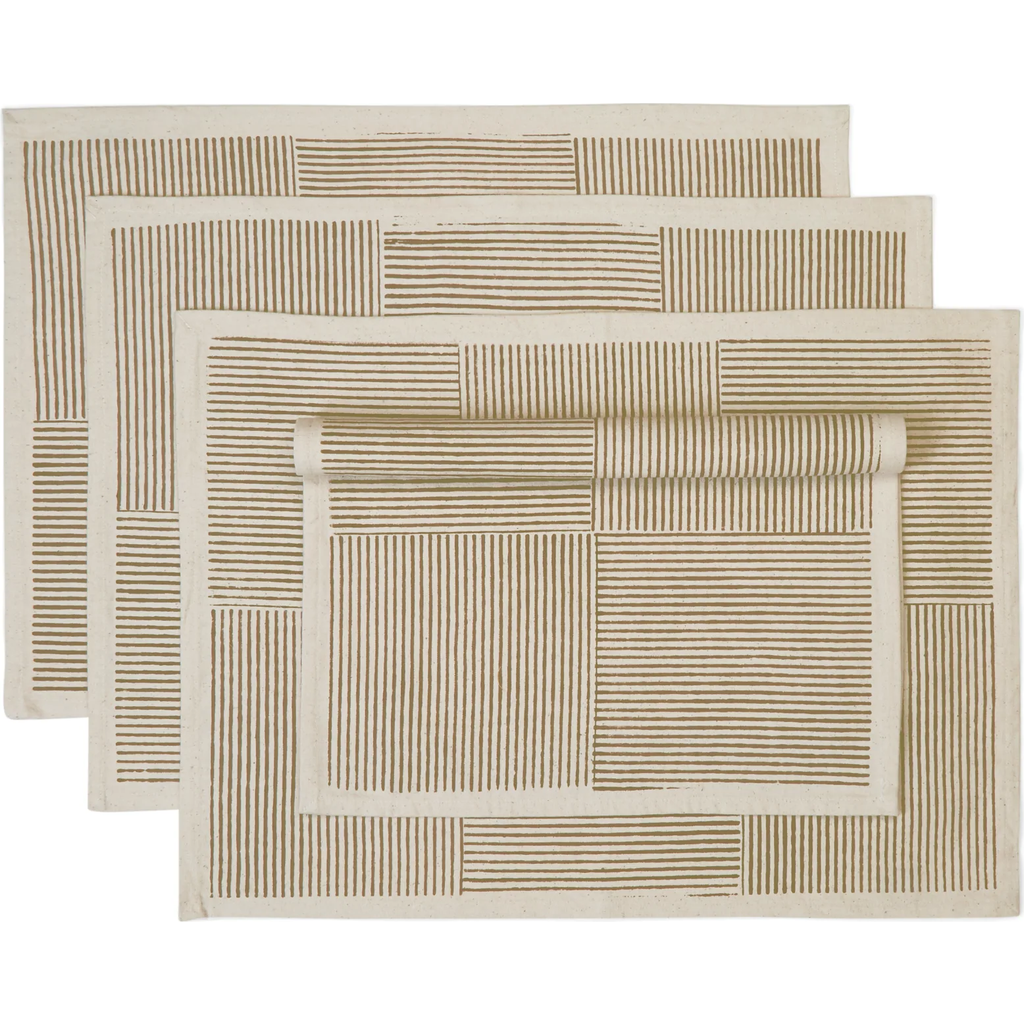 Sustainable Threads Fieldline Placemats In Green