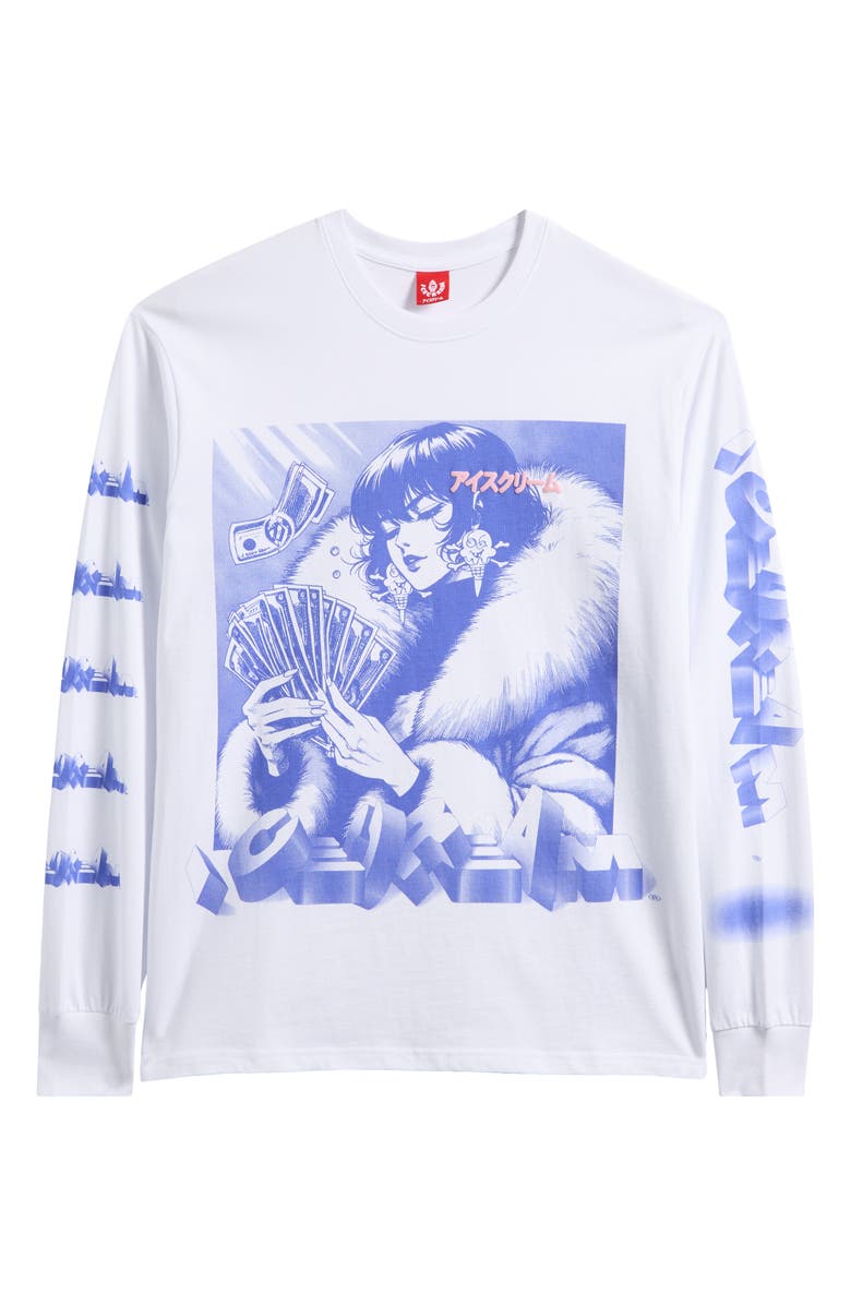 ICECREAM Count Em Long Sleeve Cotton Graphic T-Shirt, Alternate, color, White