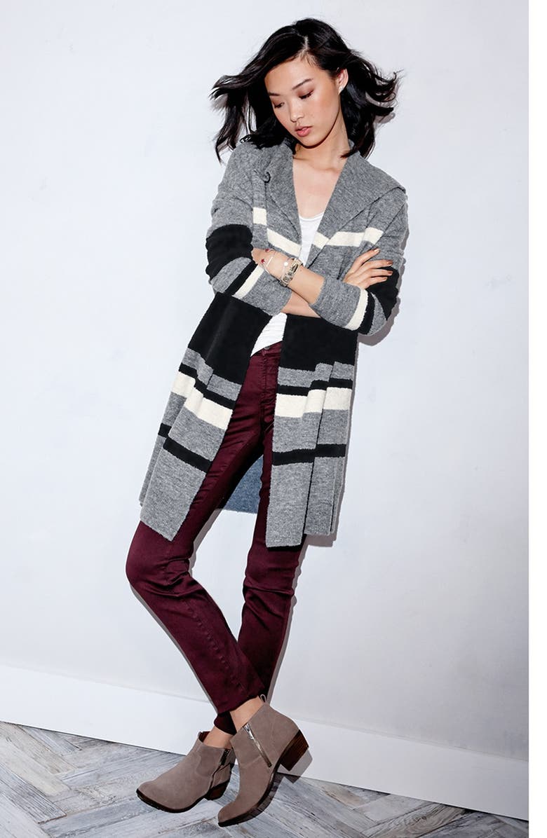Caslon<sup>®</sup> Stripe Sweater Coat, Alternate, color, 