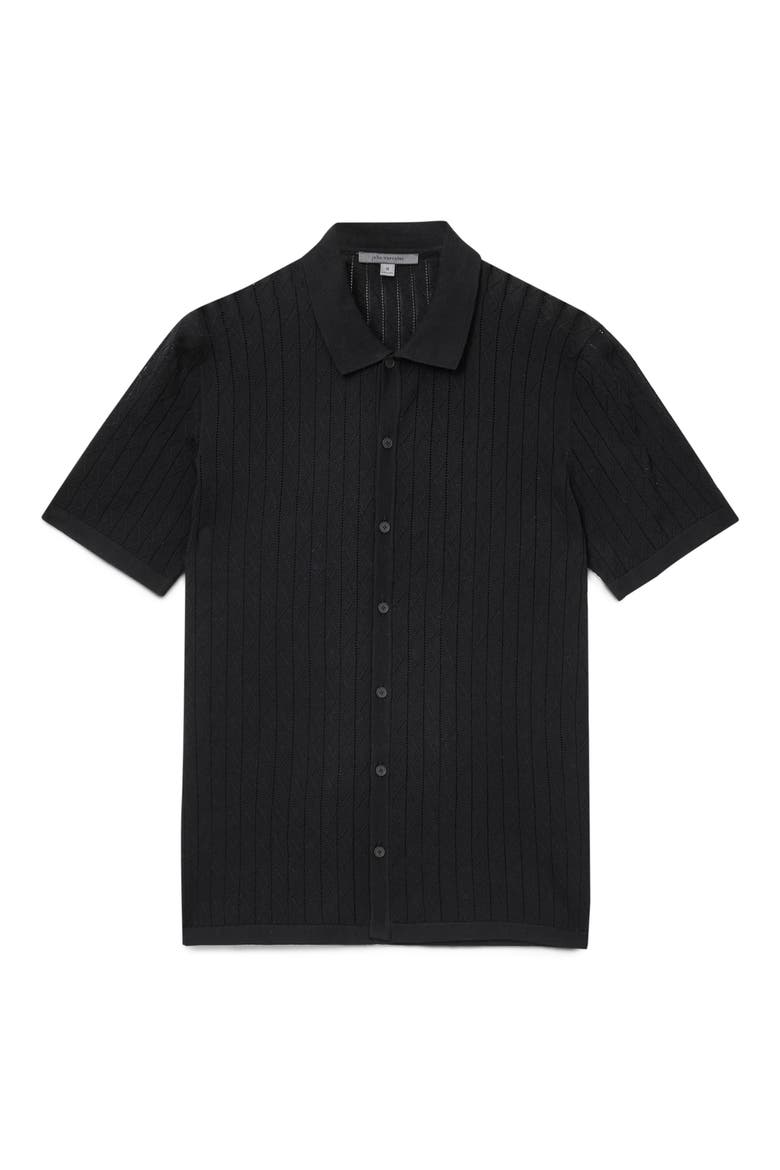 Moore Short Sleeve Organic Cotton Sweater, Alternate, color, BLACK