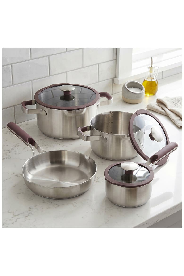 Elements 18/10 Stainless Steel 1.5-Quart Saucepan & Glass Lid, Alternate, color, PURPLE