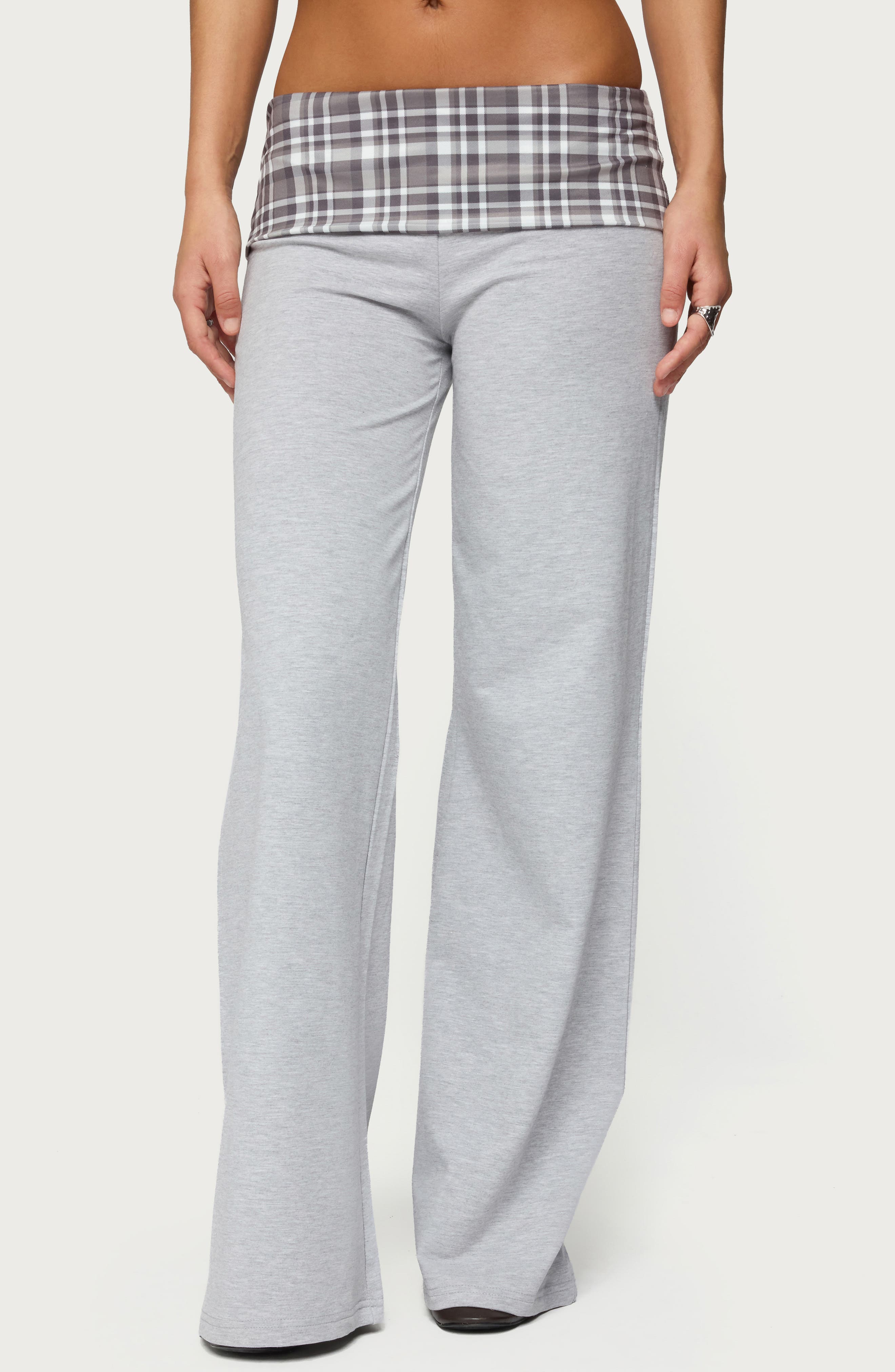Kimmy Plaid Foldover Pants