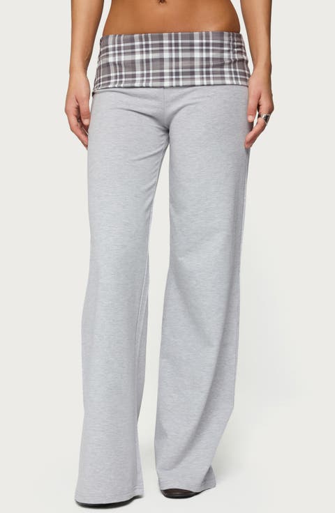 Kimmy Plaid Foldover Pants