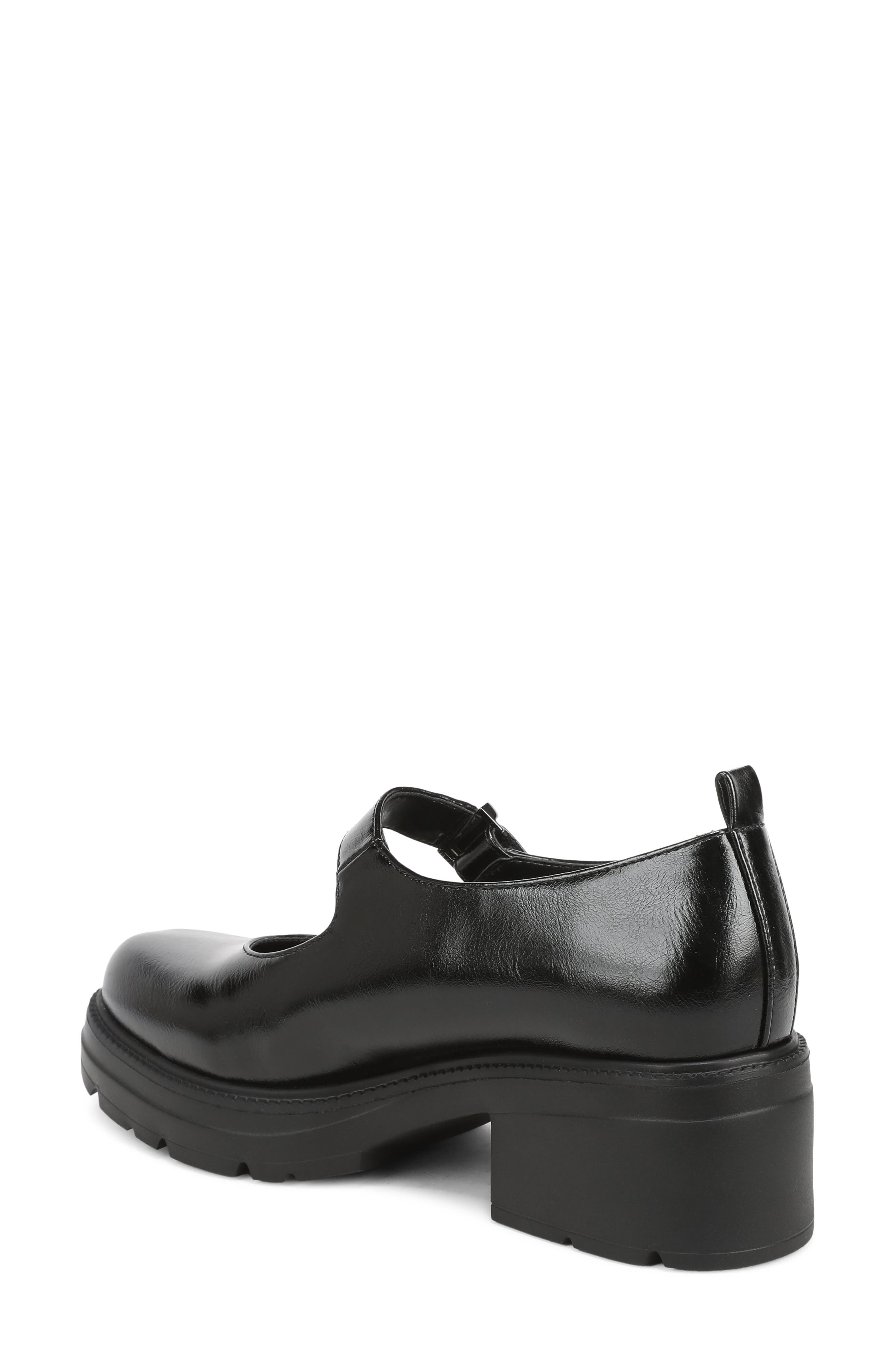 Faux Leather Platform Mary Jane, Alternate, color, BLACK FAUX LEATHER