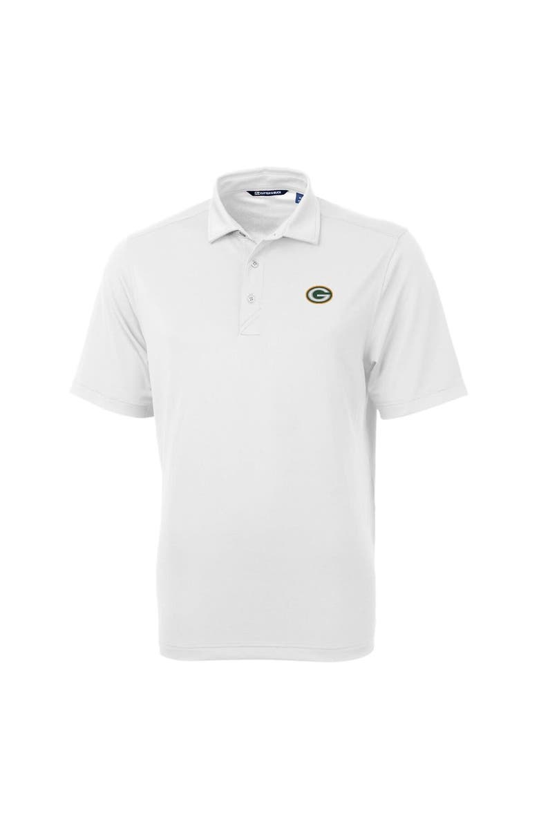 Cutter & Buck Men's Cutter & Buck White Green Bay Packers Virtue Eco Pique Recycled Polo, Main, color, White