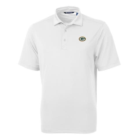 Men's Cutter & Buck White Green Bay Packers Virtue Eco Pique Recycled Polo